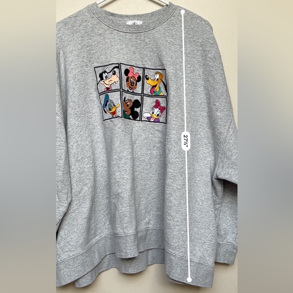 Disney Store embroidered grey pullover sweater | Sz 3X - Picture 6 of 8